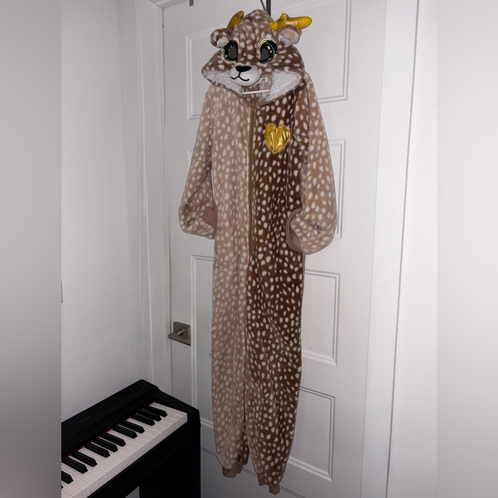 Adorable Reindeer Kids onesie Pajama Medium 10-12y